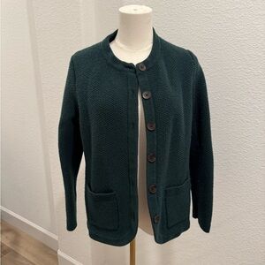 Boden wool blend Dark Green Button-Up Cardigan size 12